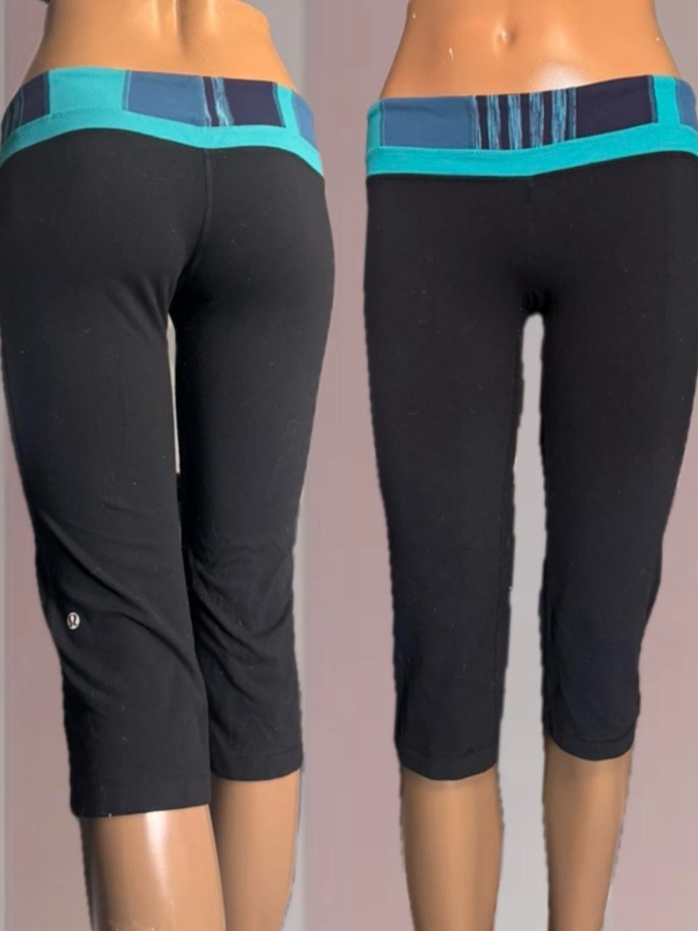Lululemon Vintage Y2K Yoga Capri Leggings (Blue/Black)